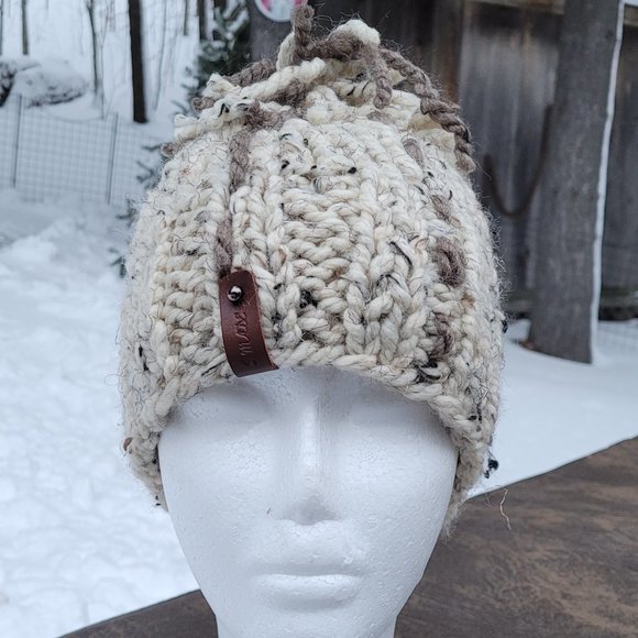 Hand Knitted wool hat, OS - Picture 3 of 6